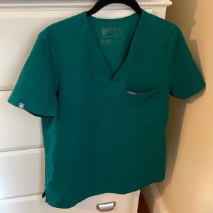 Figs Hunter Green Scrub Top